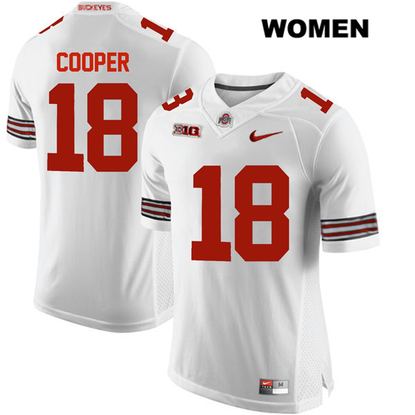 Ohio State Buckeyes Women's Jonathon Cooper #18 White Authentic Nike College NCAA Stitched Football Jersey BD19E83KX